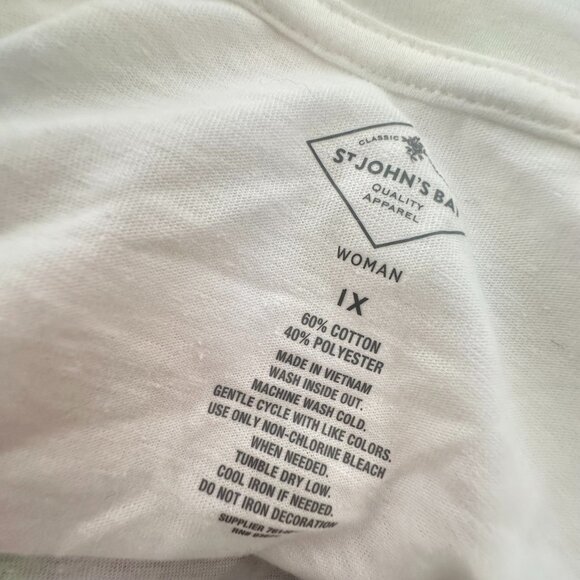 NEW! St Johns Bay lemons T-Shirt Plus 1X Cotton Blend White Round Neck Short Sle - Picture 3 of 11